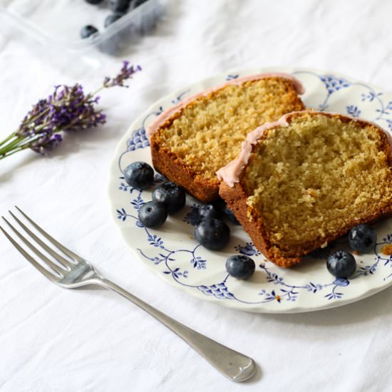 Lavender Loaf with Blueberry Icing