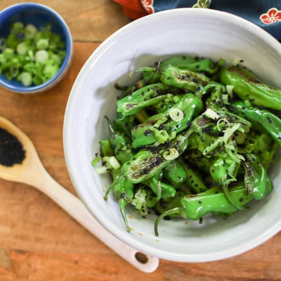 Blistered Shishitos with Dashi Soy