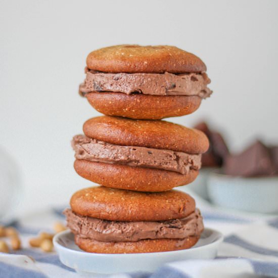 Peanut Chocolate Ice Cream Sandwich