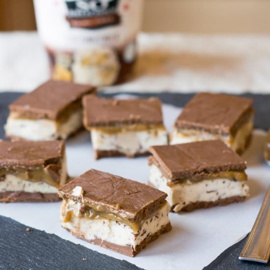 Caramel Cookie Dough Ice Cream Sandwich