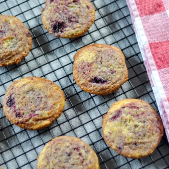Cherry Swirled Corn Cookies