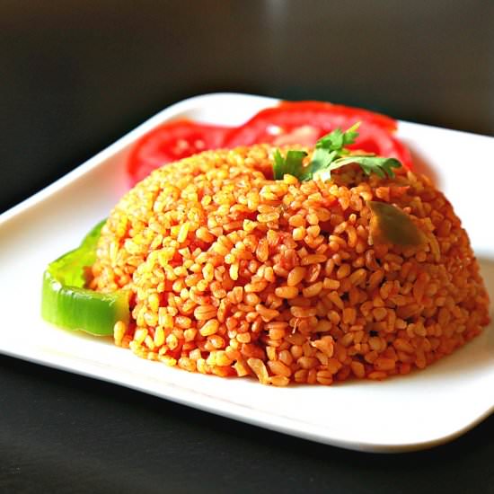 Turkish Bulgur with Tomato Pilaf