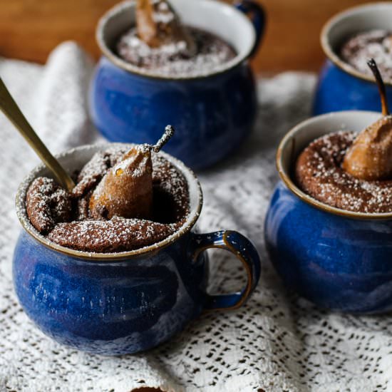 Pear Chocolate Pudding Pots