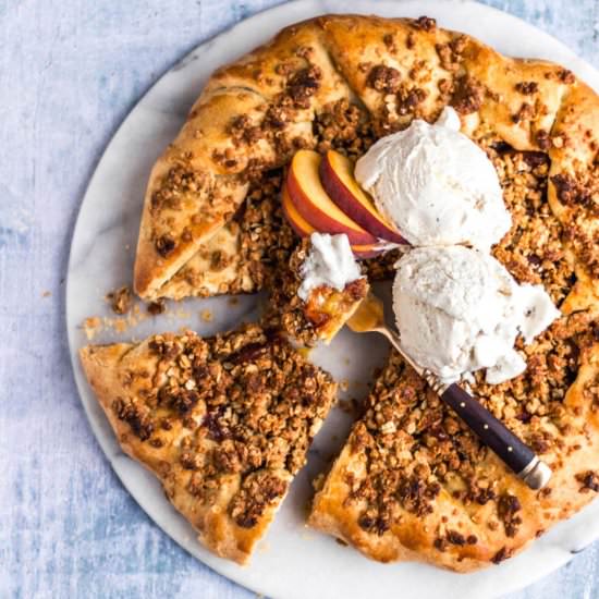 Vegan Peach Crumble Galette
