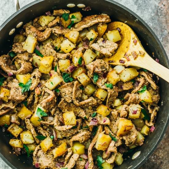 Garlic Herb Steak and Potatoes