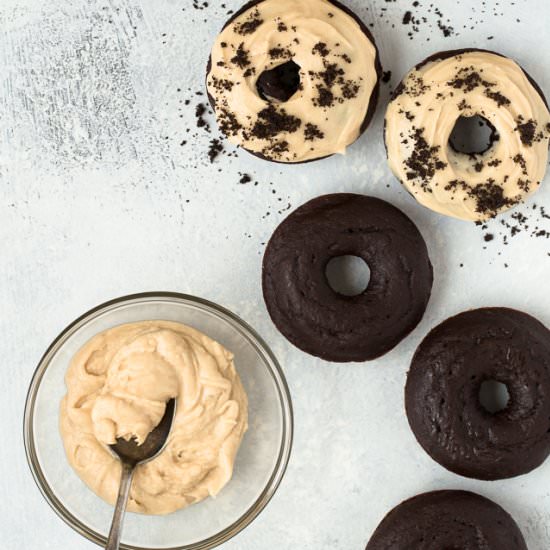 Baked Chocolate Donuts with Peanut Frosting