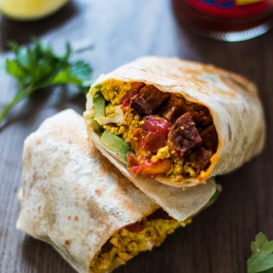 Sausage and Tofu Breakfast Burrito