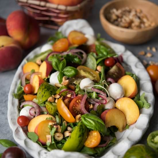 Peach + Tomato Late-Summer Salad