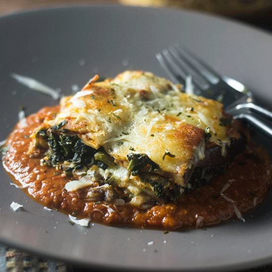 GF Spinach Eggplant Lasagna