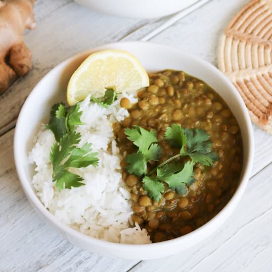 Simple 1-Pot Green Lentil Dal
