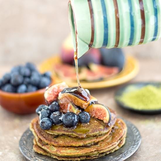 Vegan Pancakes With Matcha