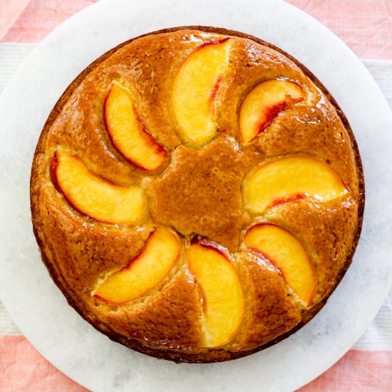 Olive Oil Cake with Peaches
