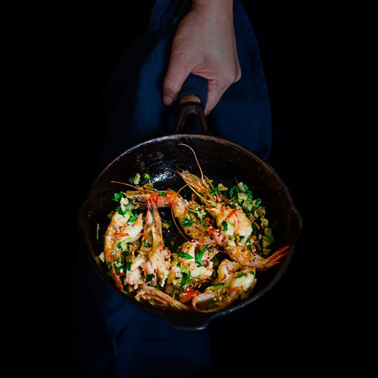 Coriander Garlic Butter Prawns