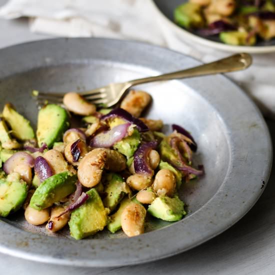 Fried Butter Beans & Avocado