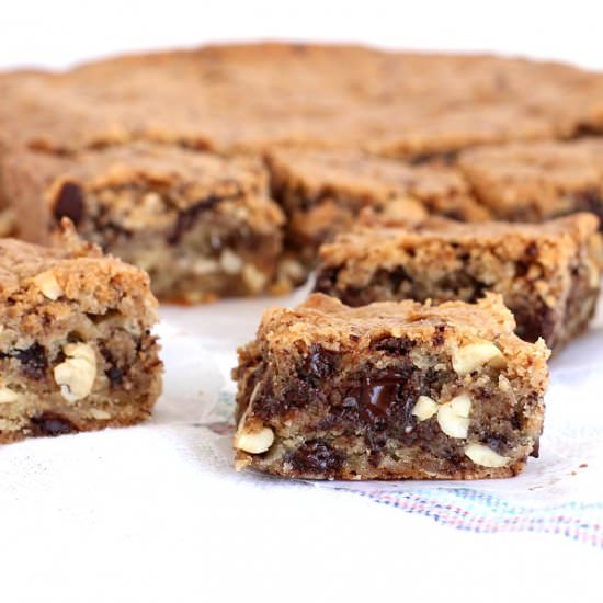 Salted Peanut Chocolate Blondies