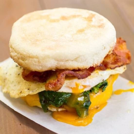 Bacon Spinach Breakfast Sandwich