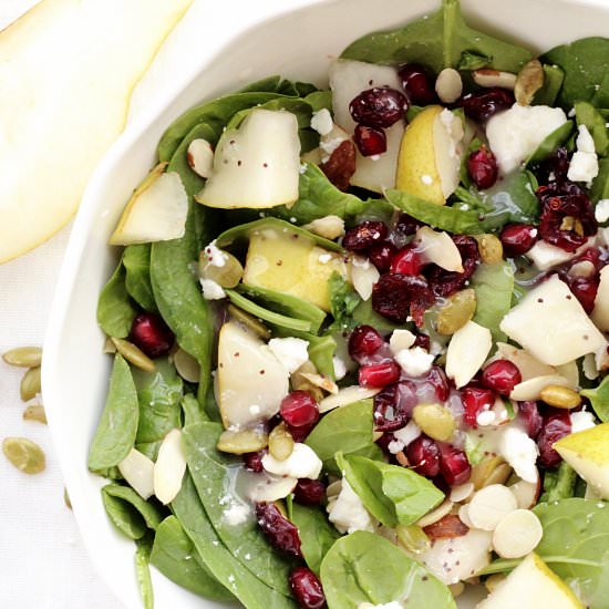 Pear Pomegranate Pumpkin Seed Salad