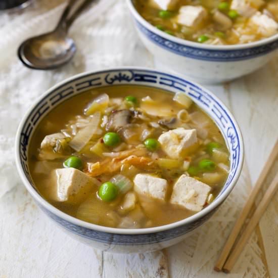 Tofu, Kimchi and Rice Soup
