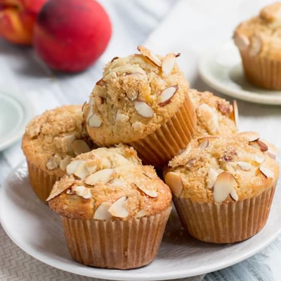 Peach Ricotta Olive Oil Muffins