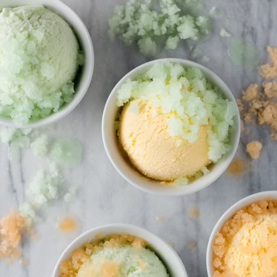 Melon Ice Cream with Granita