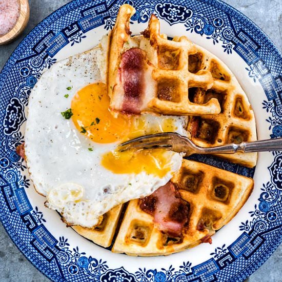 Savoury breakfast waffles