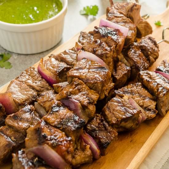 Honey Soy Steak Kebabs