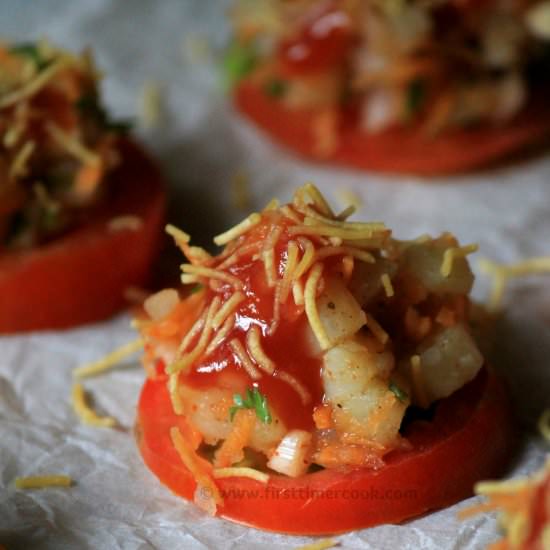 Tomato canapes or tomato chaat