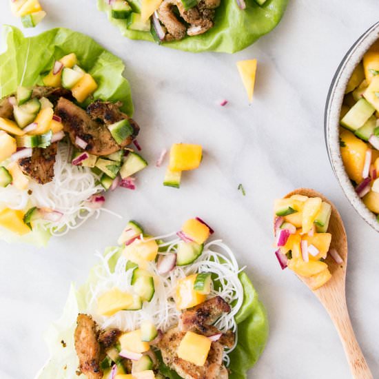 Mango Lemongrass Lettuce Cups
