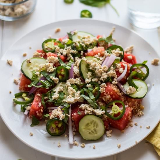 Watermelon Salad with Tofu Feta