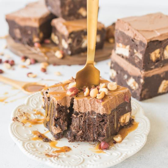 Fudgy Snickers Brownies