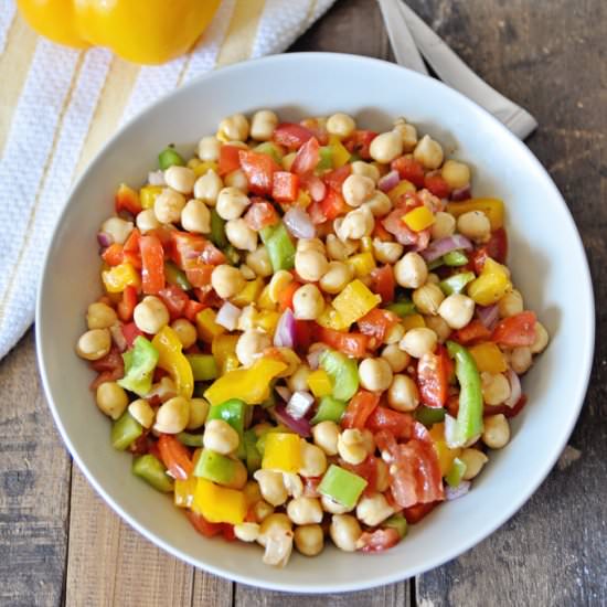 Rainbow Summer Garbanzo Bean Salad