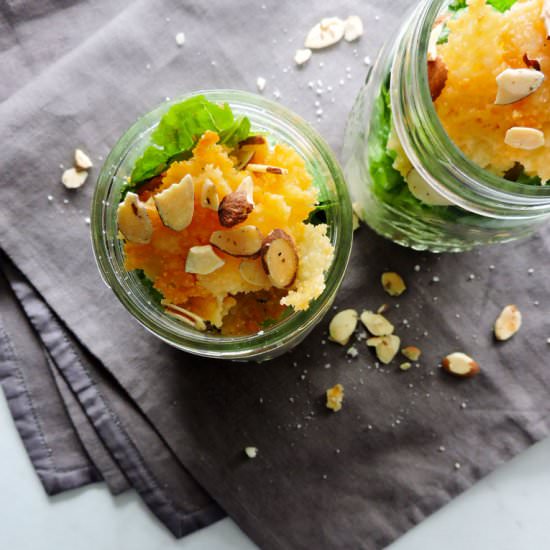 Mason Jar Caesar Salads