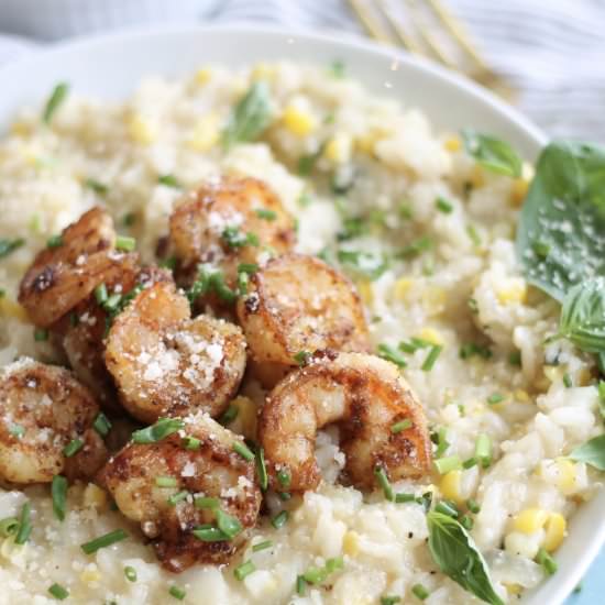 Sweet Corn Risotto with Shrimp