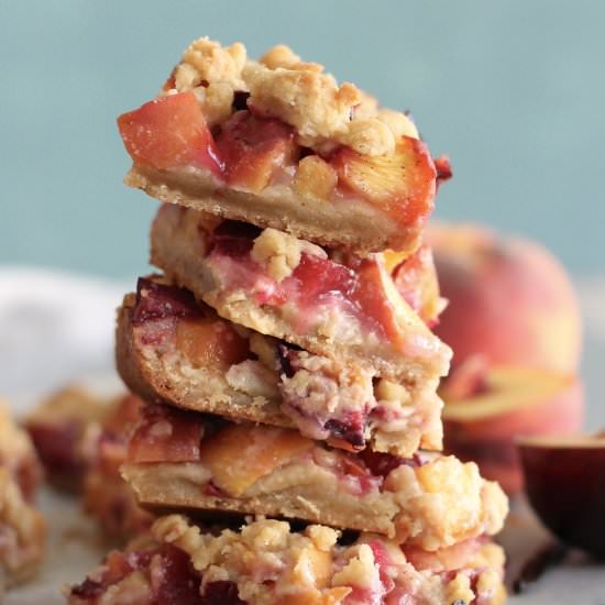 Peach Plum Pie Crumble Bars