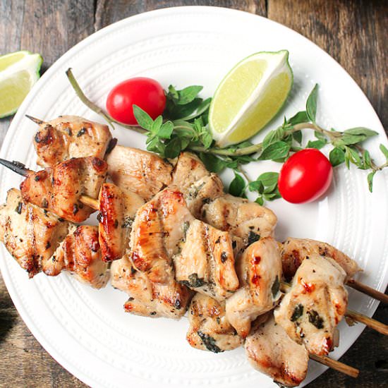 Paleo Grilled Chicken Kabobs