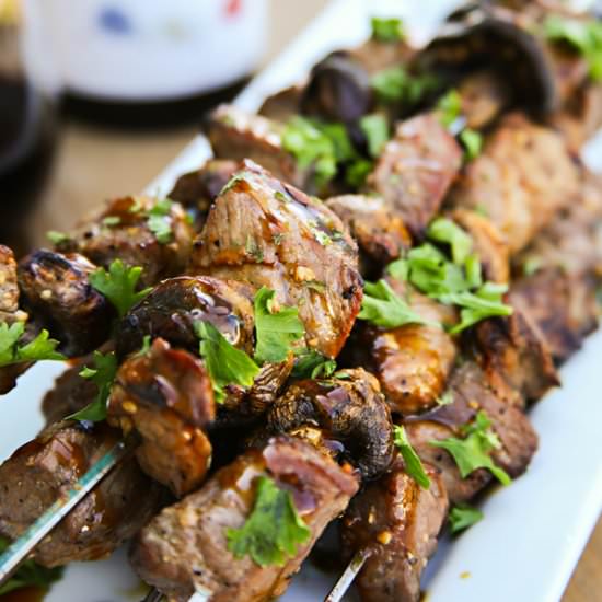 Easy Beef & Mushroom Kabobs
