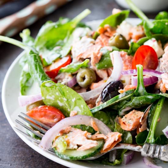 Easy Greek Salmon Salad