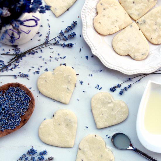 Lemon glazed lavender shortbread