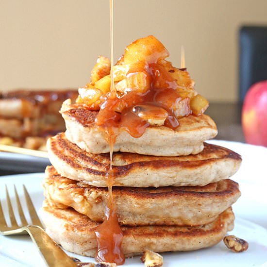 Apple Pancakes with Apple Cider Syrup