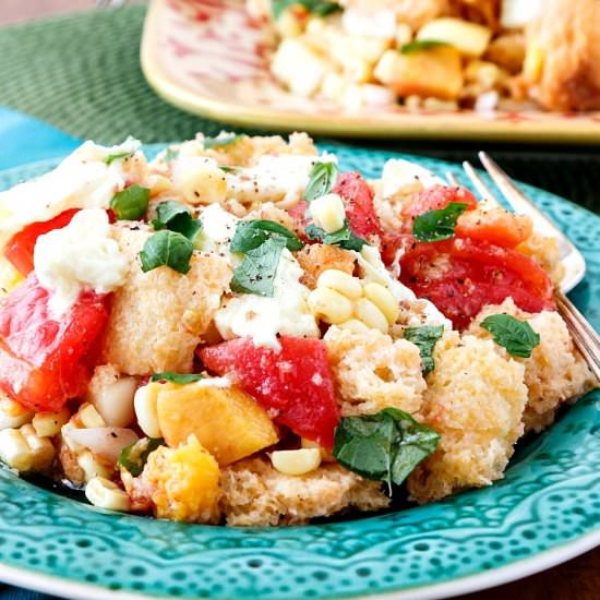 Summer Tomato Peach Panzanella