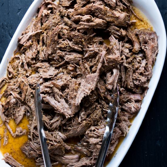 Slow Cooker Pulled Skirt Steak