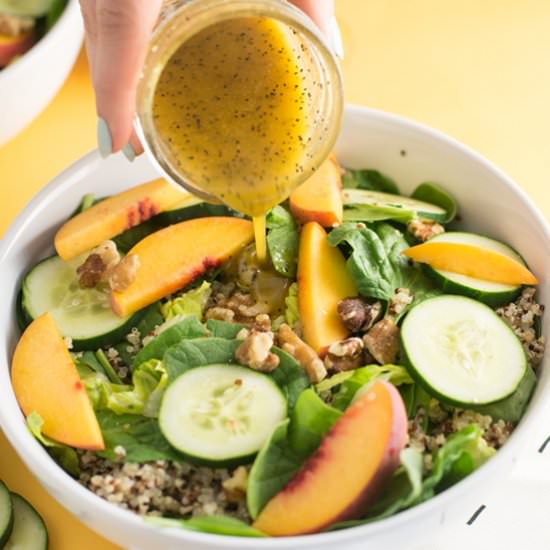 Peach Salad and Honey Dressing