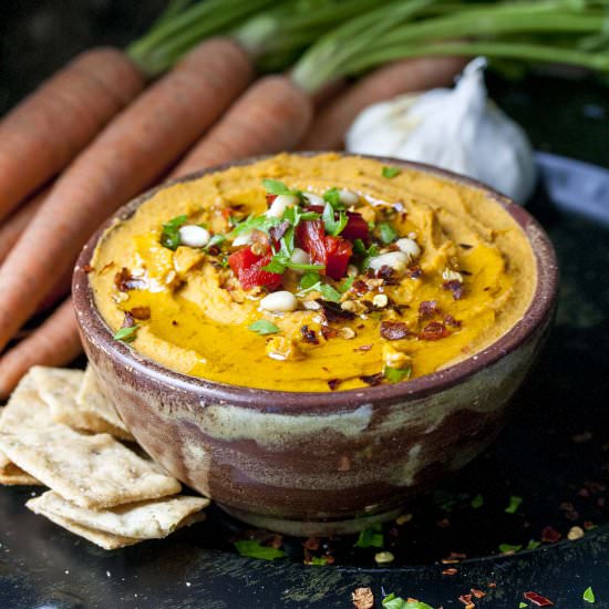 Roasted Carrot White Bean Hummus