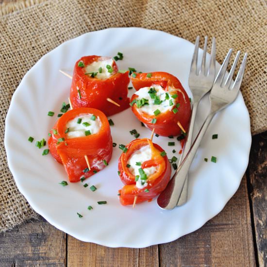 Red Bell Peppers with Cream Cheese