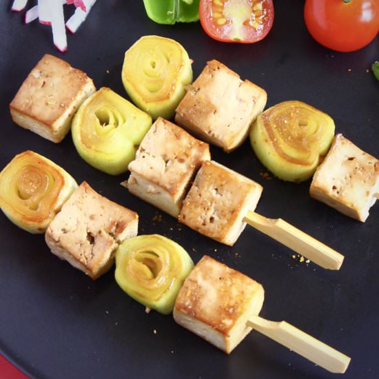 Vegan Tofu Yakitori Skewers