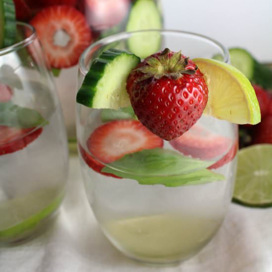 Strawberry Basil Lime Spa Water
