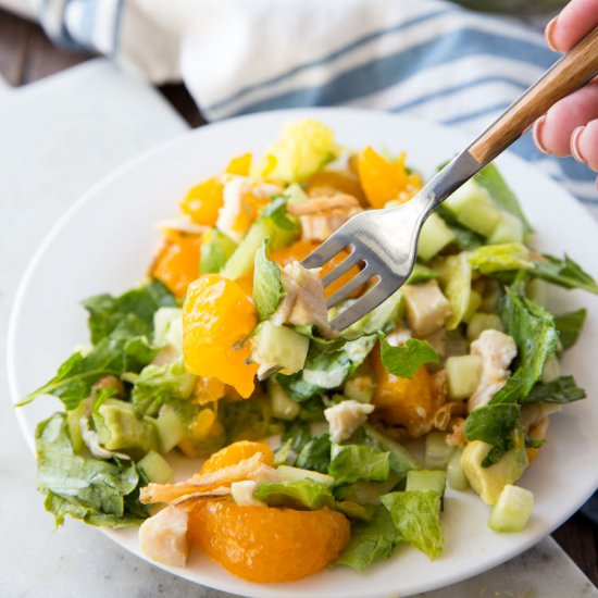 Avocado Sesame Ginger Chicken Salad