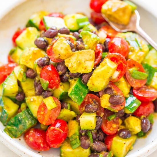 Avocado Black Bean Mexican Salad