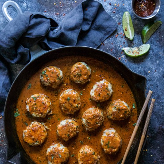 Thai Red Curry Chicken Meatballs