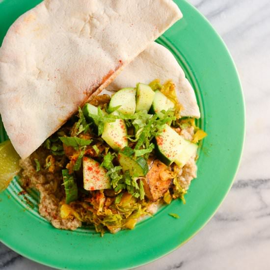 Eggplant and Cabbage Pitas